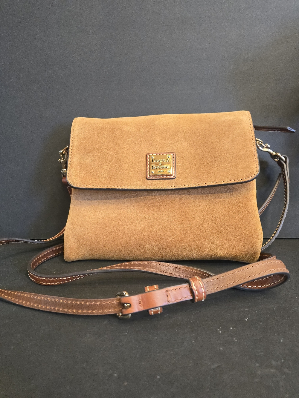 Dooney & Bourke Tan Suede Crossbody Bag